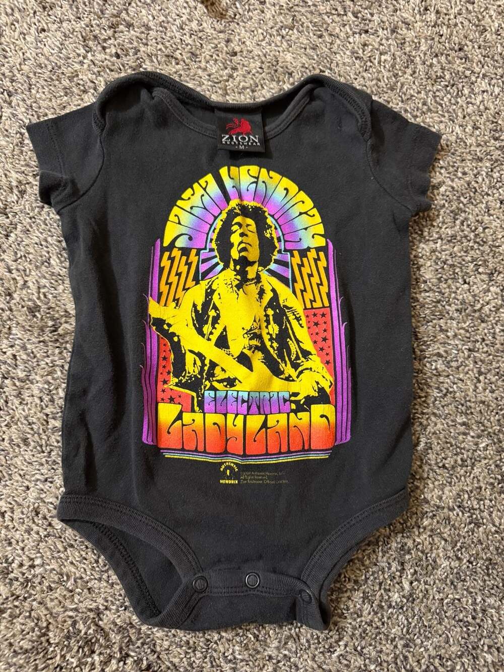 2009 Jimi Hendrix Electric Ladyland Authentic Zion Rootswear Baby Onesie